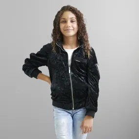 Girl's Crushed Velvet Bomber Jacket - FINAL SALE