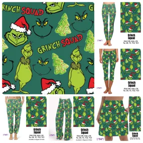 Grinch Squad leggings, capris and skorts with pockets