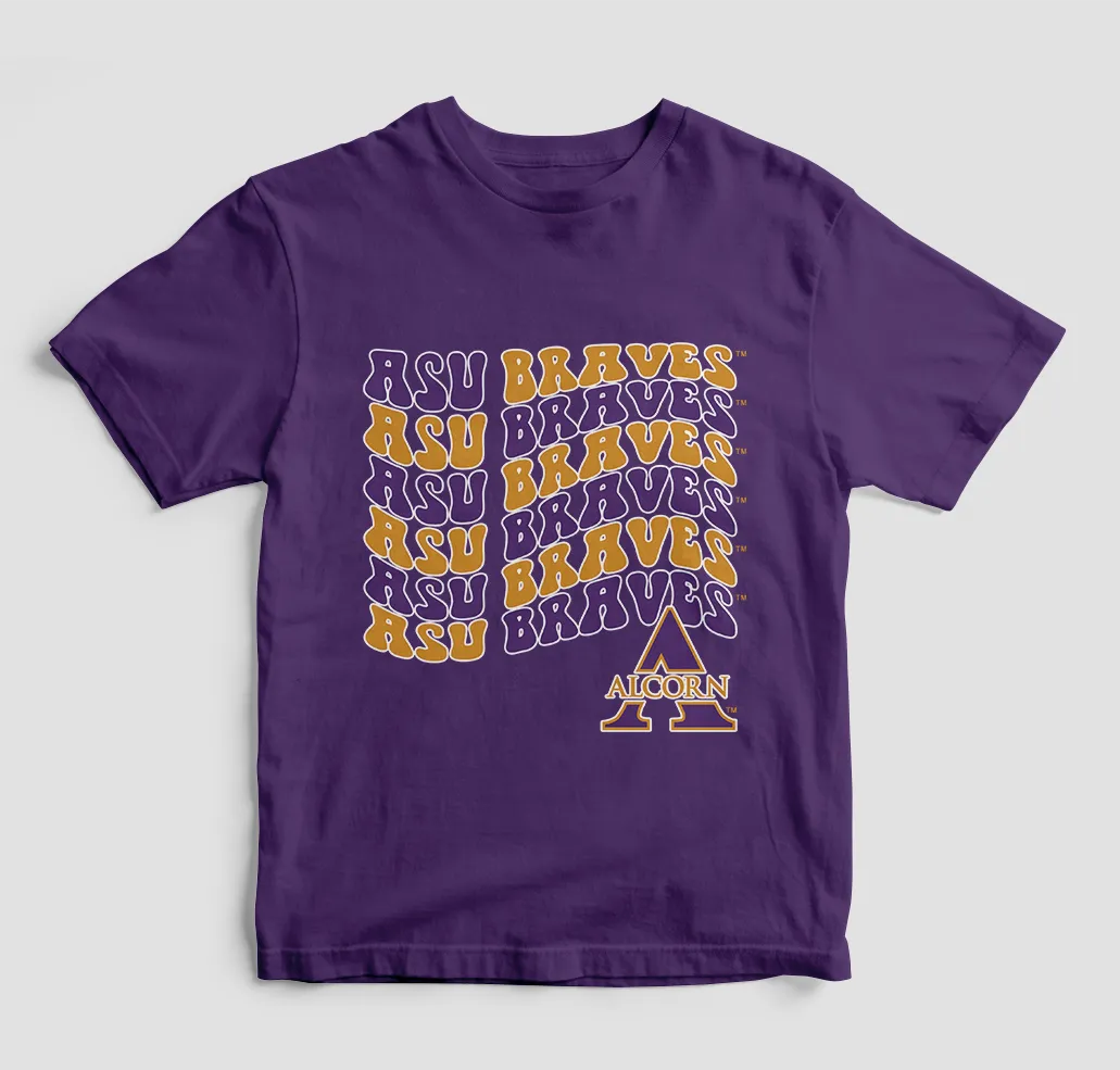 Groovy Alcorn State Braves T-Shirt (Various Colors)