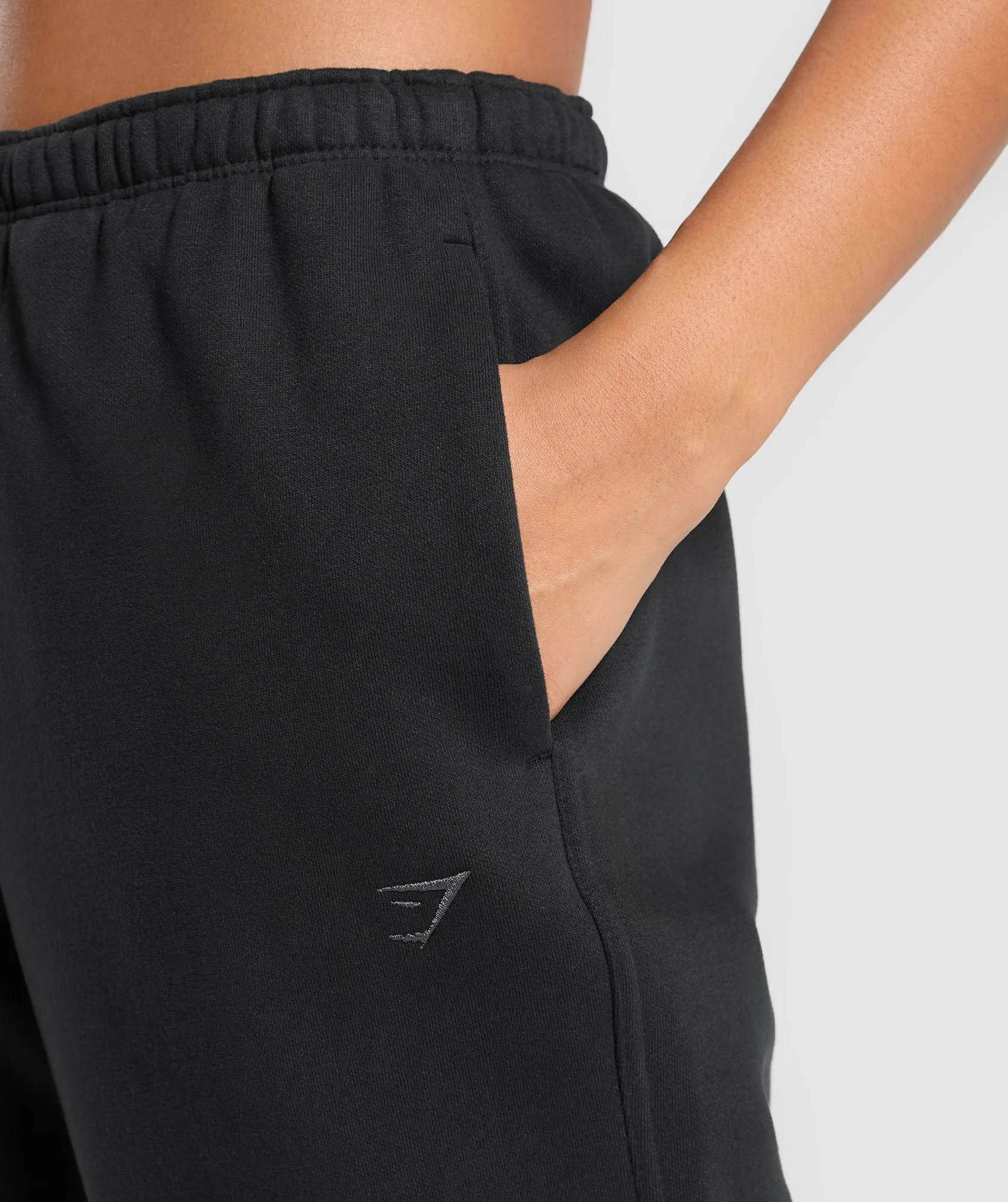 Gymshark Fleece Straight Leg Joggers - Black