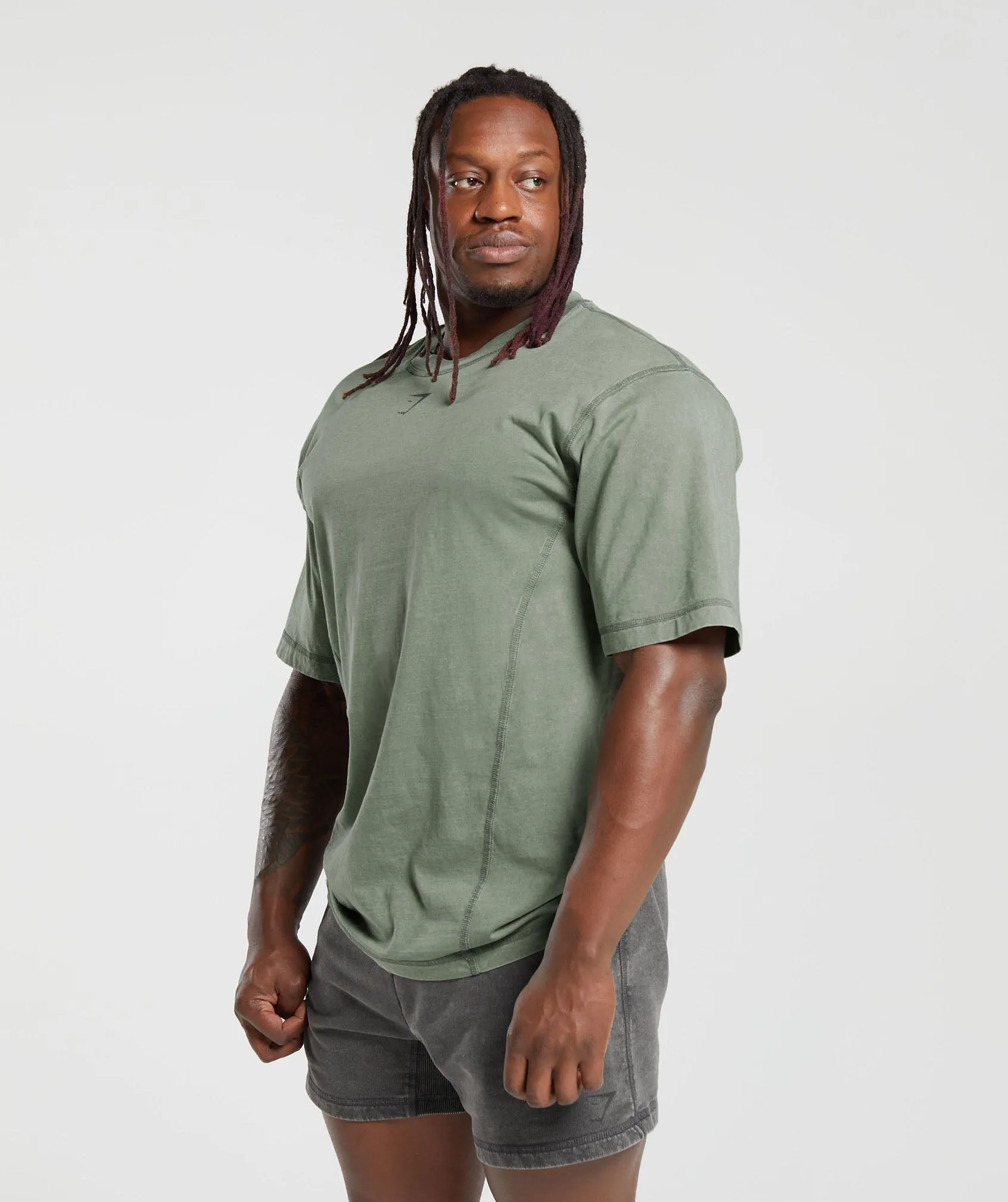 Gymshark Heritage Washed T-Shirt - Dusk Green