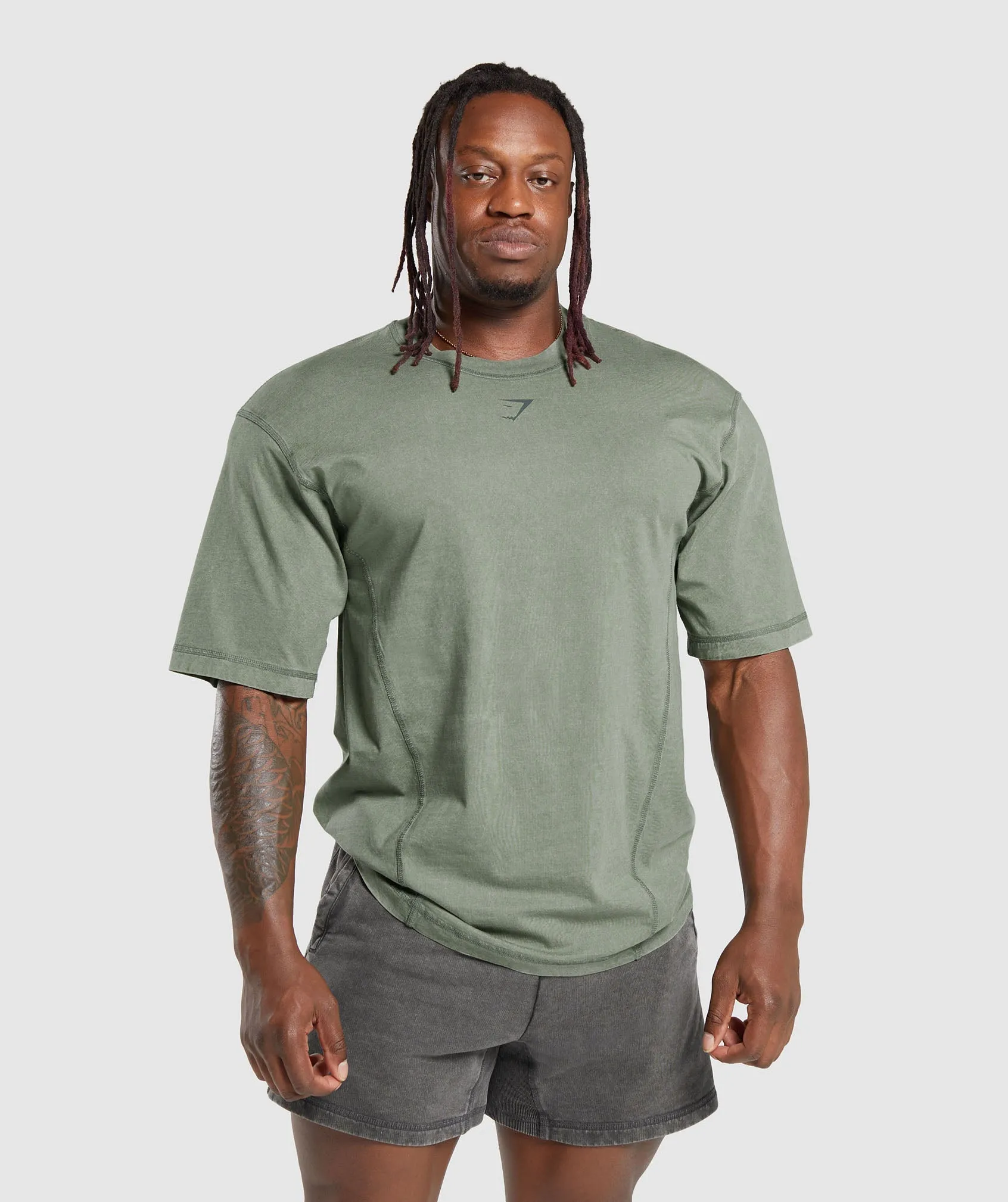 Gymshark Heritage Washed T-Shirt - Dusk Green