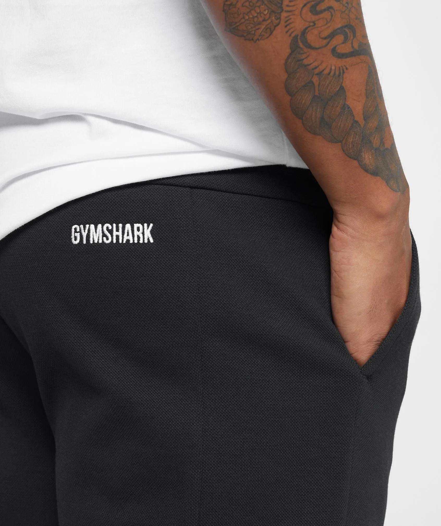 Gymshark Pique Joggers - Black/Onyx Grey