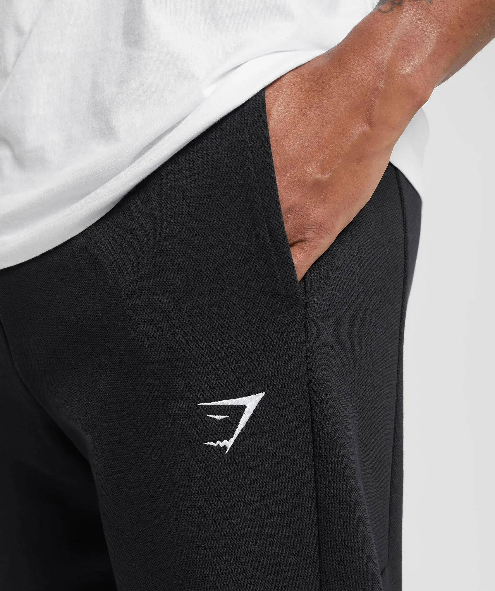 Gymshark Pique Joggers - Black/Onyx Grey