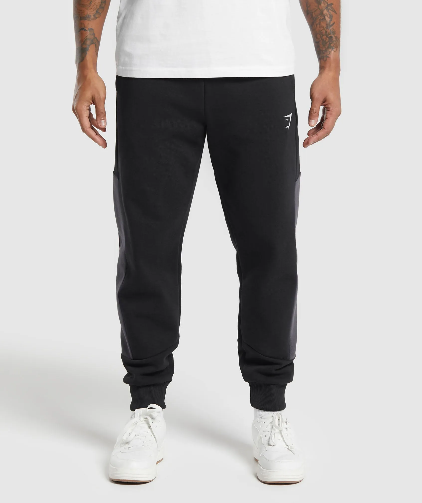 Gymshark Pique Joggers - Black/Onyx Grey