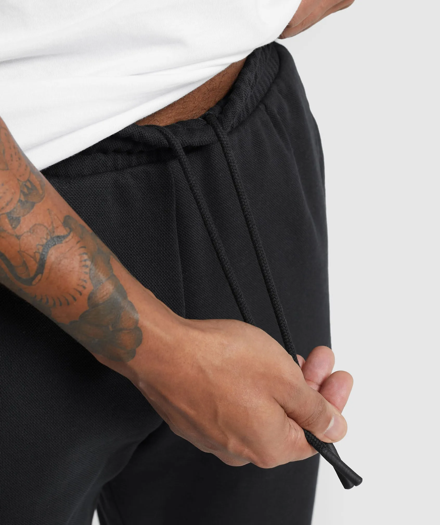 Gymshark Pique Joggers - Black/Onyx Grey