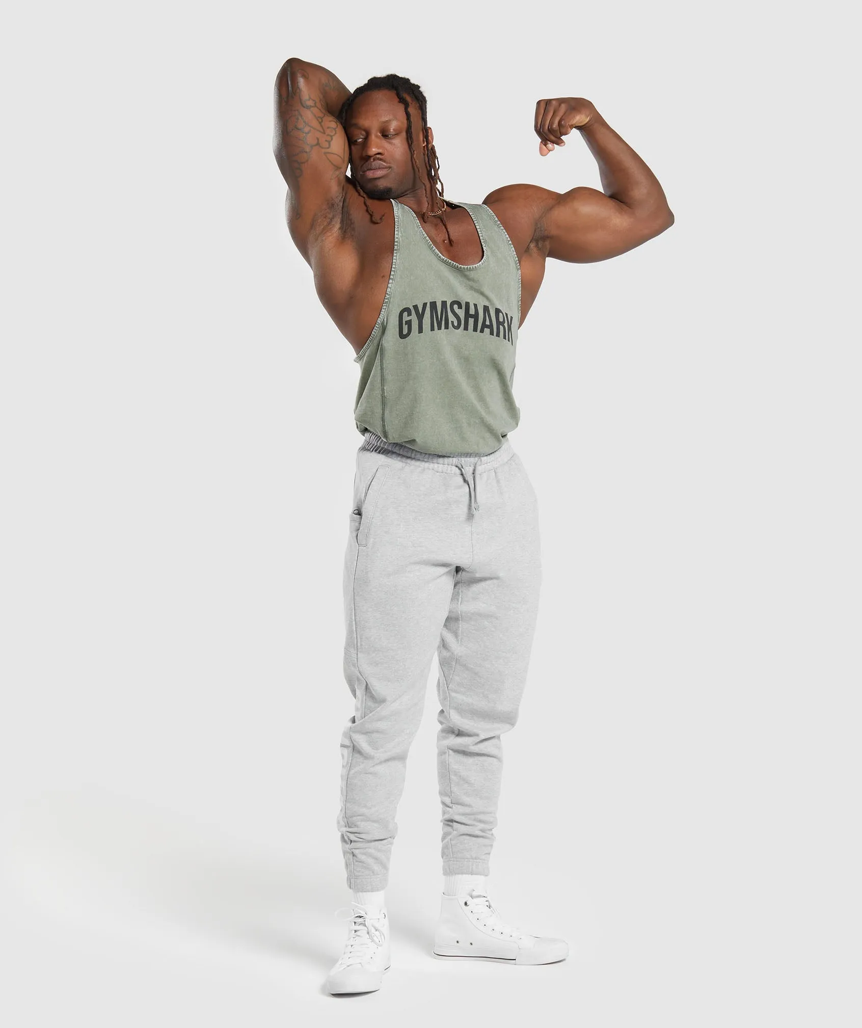 Gymshark Power Joggers - Light Grey Core Marl