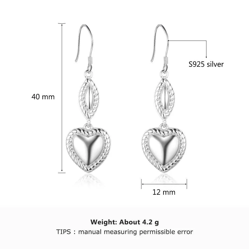 Heart Design Earrings for Women- Sterling Silver Jewelry for Women- Party Jewelry for Women- Stylish Accessories for Women