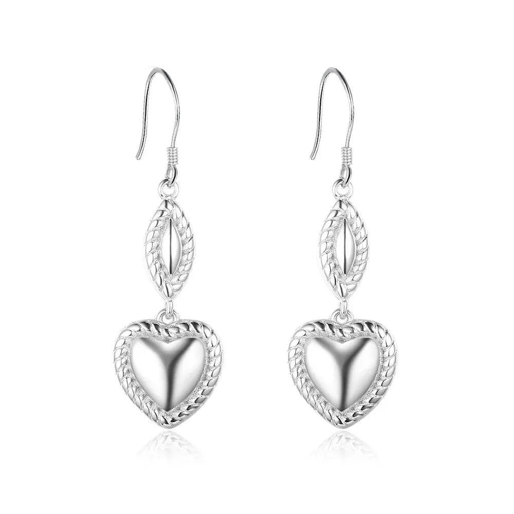 Heart Design Earrings for Women- Sterling Silver Jewelry for Women- Party Jewelry for Women- Stylish Accessories for Women