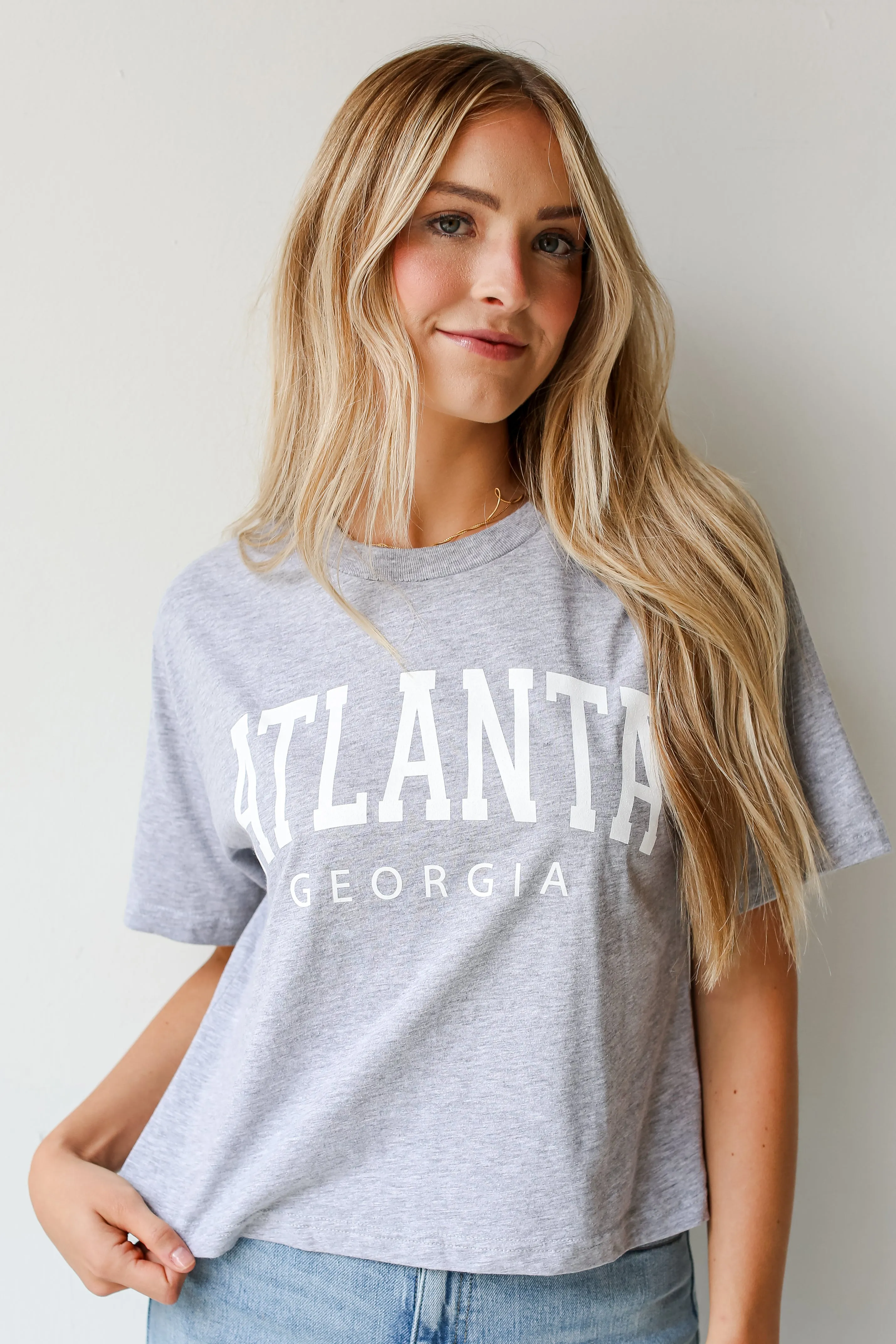 Heather Grey Atlanta Georgia Cropped Tee