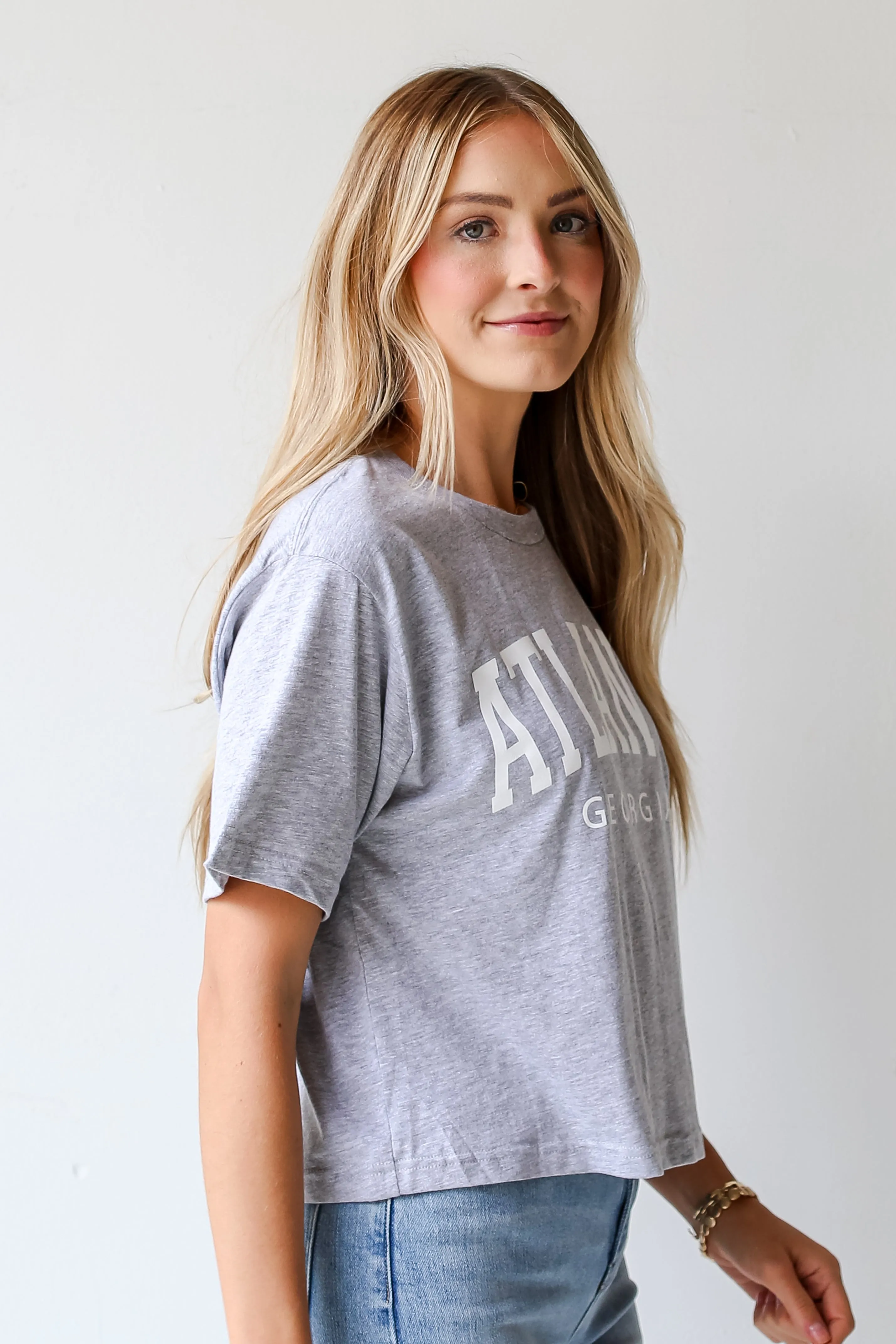 Heather Grey Atlanta Georgia Cropped Tee