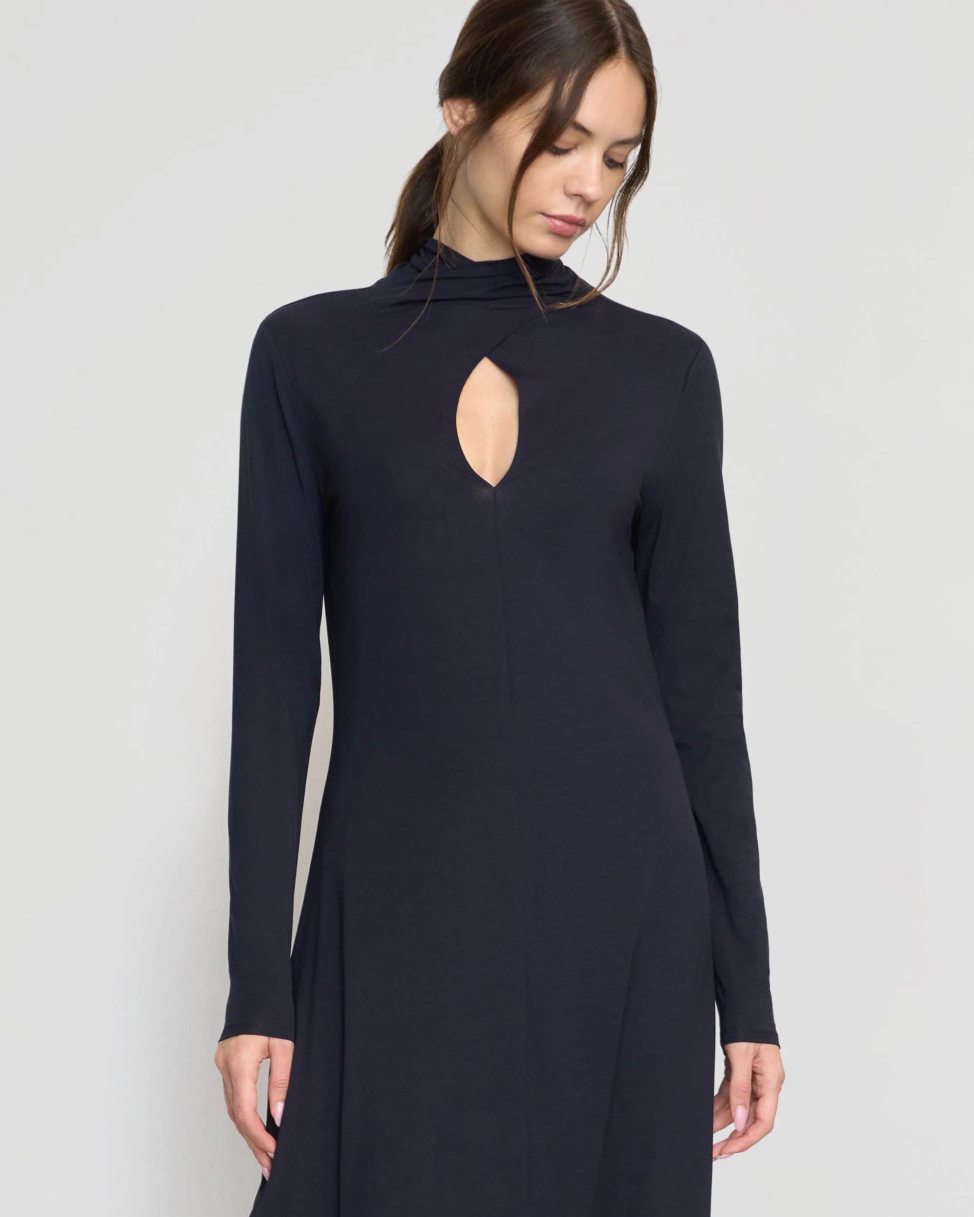 Helena Scarf-Neck Jersey Dress