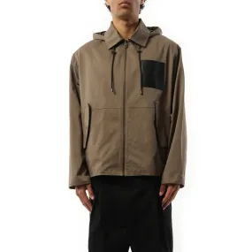 Hooded Jacket in Khaki/Brown