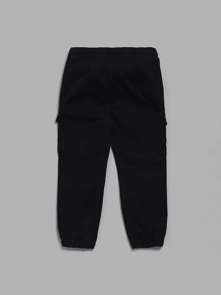 HOP Kids Solid Navy Cargo Joggers