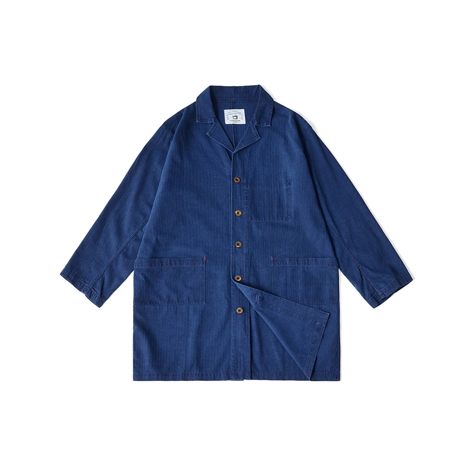 Indigo Long Suit Trench Coat Blue Dyed Jacket