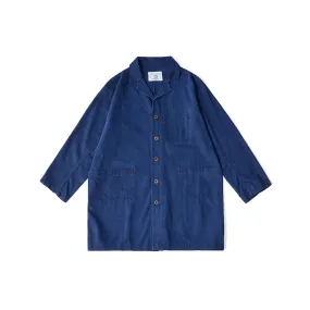 Indigo Long Suit Trench Coat Blue Dyed Jacket