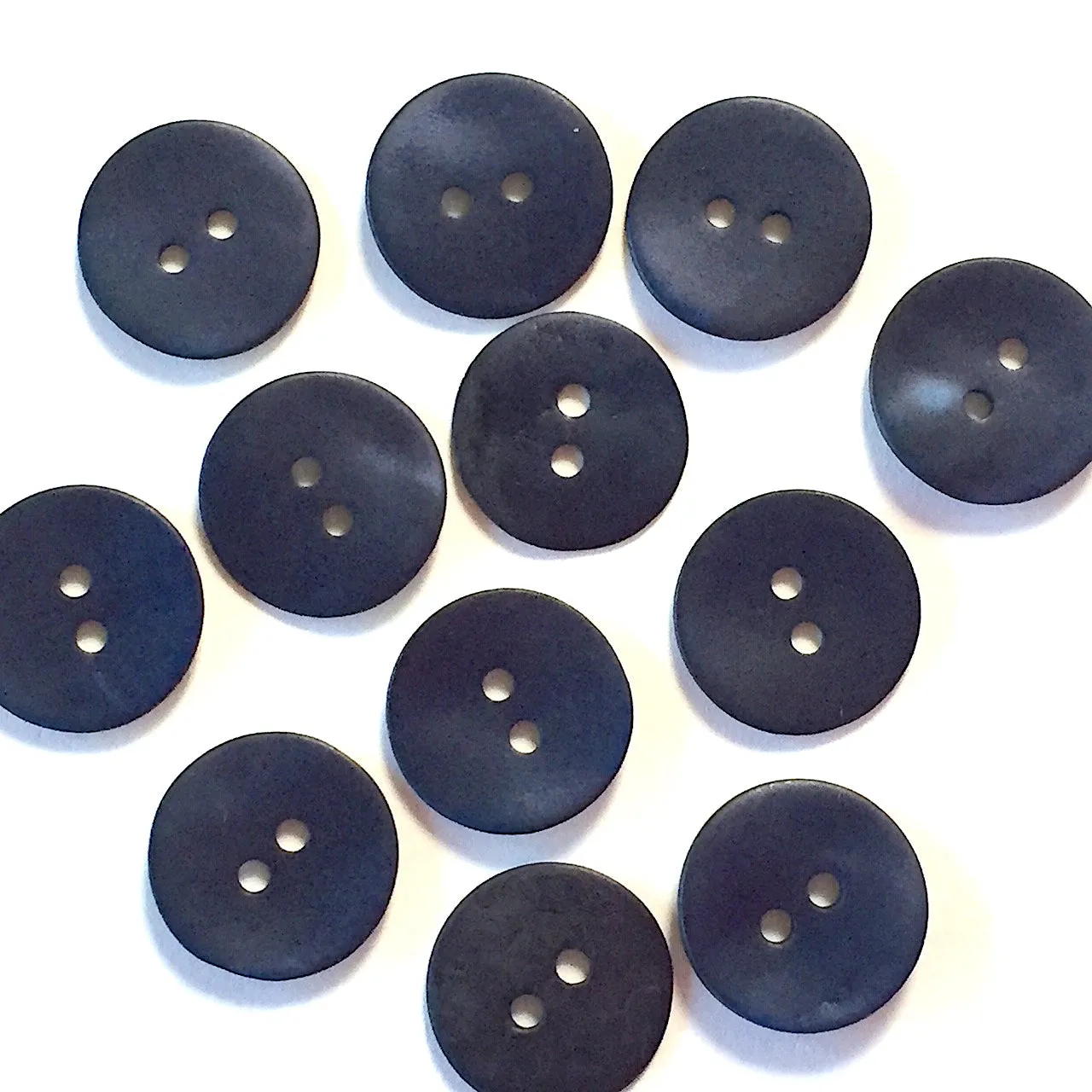 Indigo/Navy Velvet Matte Agoya Shell 3/4"/ 20mm 2-Hole Button, #SK-1208