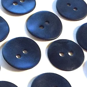 Indigo/Navy Velvet Matte Agoya Shell 3/4"/ 20mm 2-Hole Button, #SK-1208