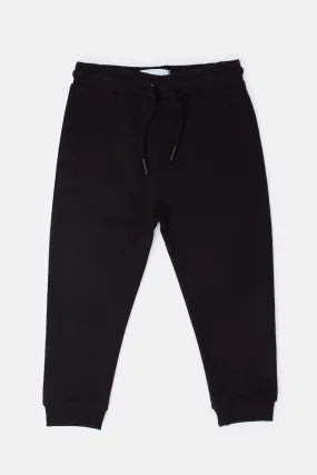 Infant Boys Black Solid Active Pants