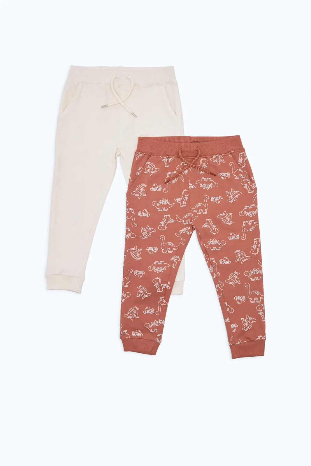 Infant Boys Cream And Rust Printed Pants (Pack of 2)