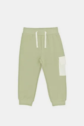 Infant Boys Green Jacquard Joggers