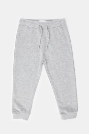 Infant Boys Grey Solid Active Pants