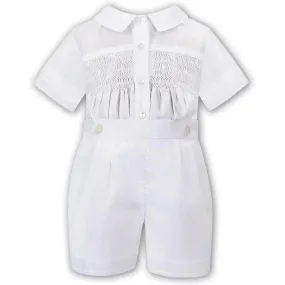 Ivory Elegance Smocked Short Set