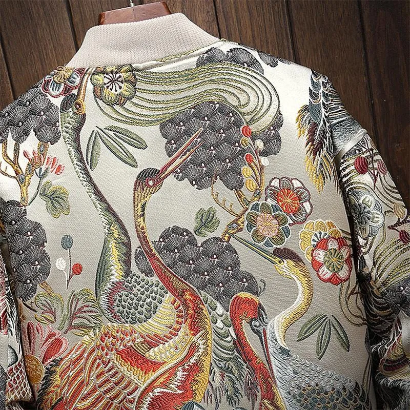 Japanese Embroidery Bomber Jacket