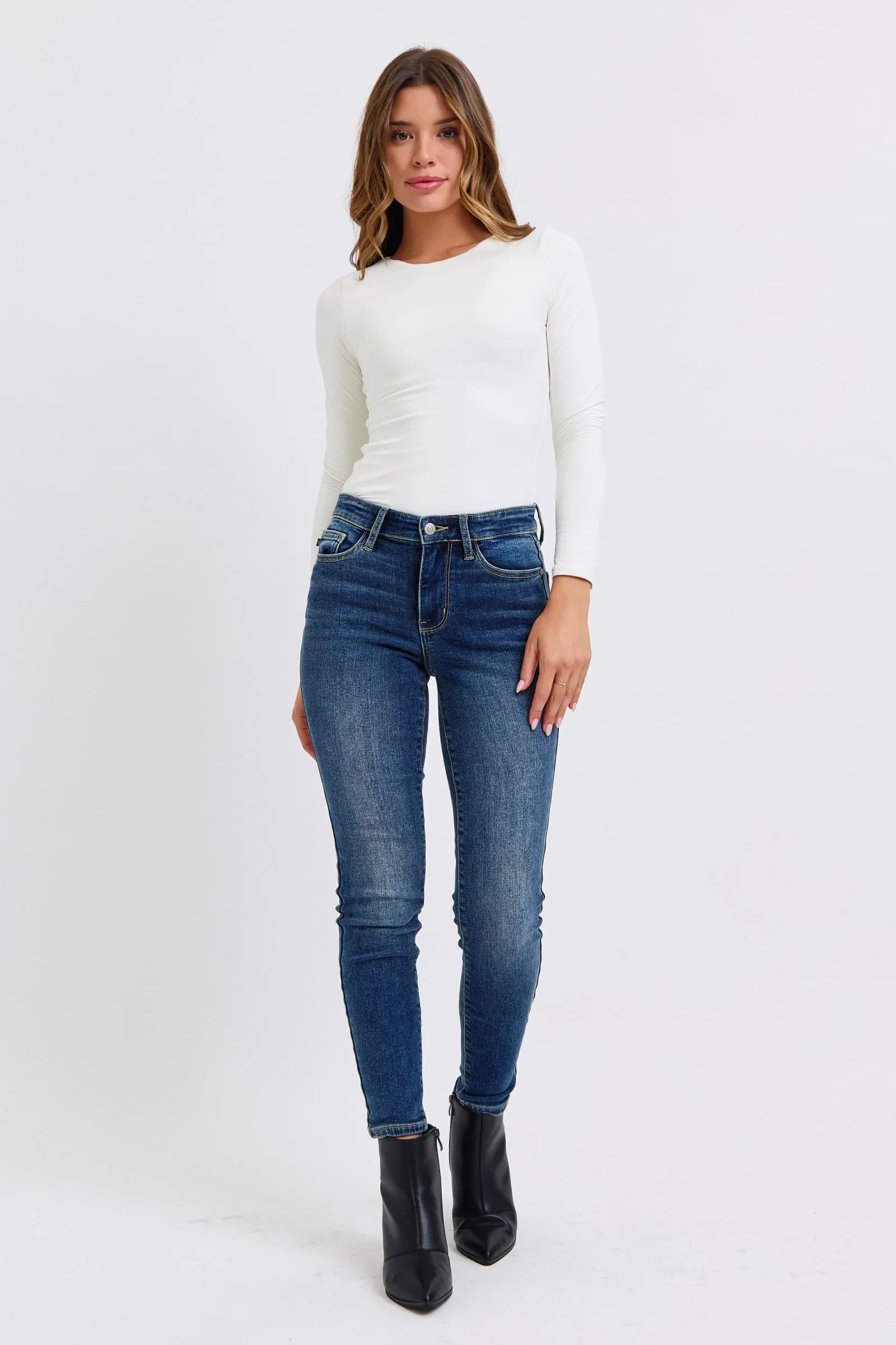 Judy Blue Non-Distressed Thermal Skinny Jeans