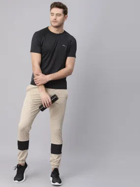 JUMP USA Men's Beige Solid Casual Joggers