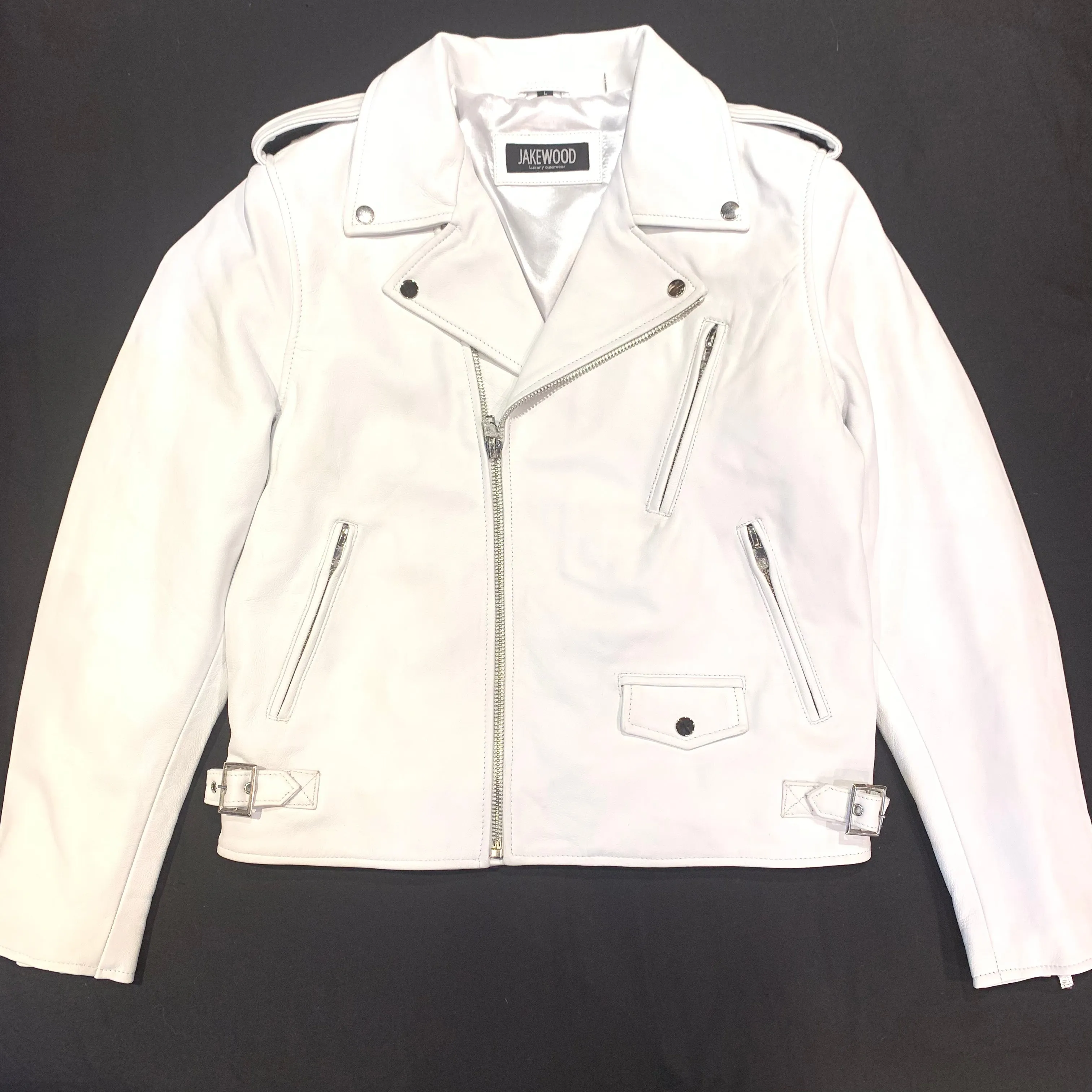 Kashani Classic White Biker Jacket