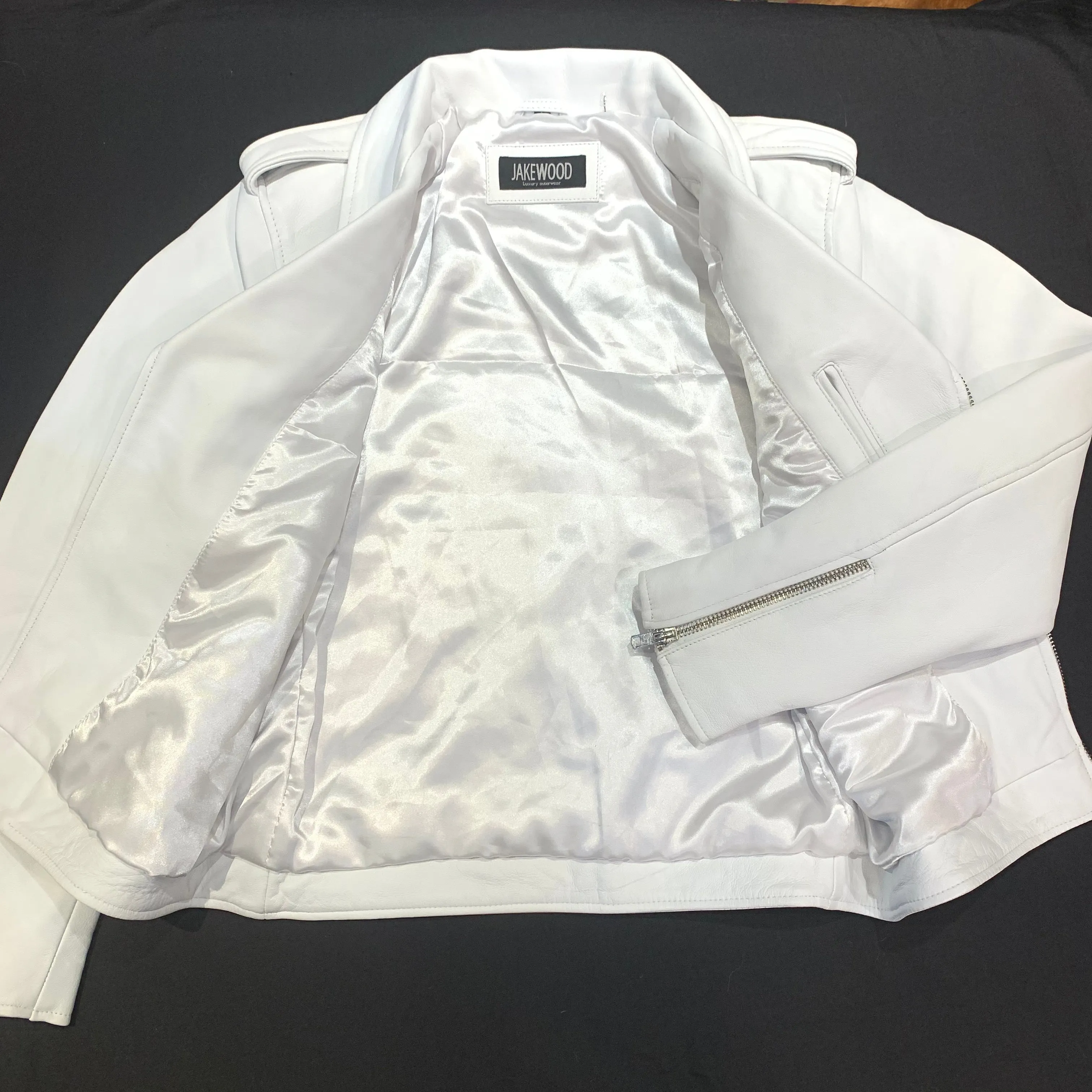 Kashani Classic White Biker Jacket