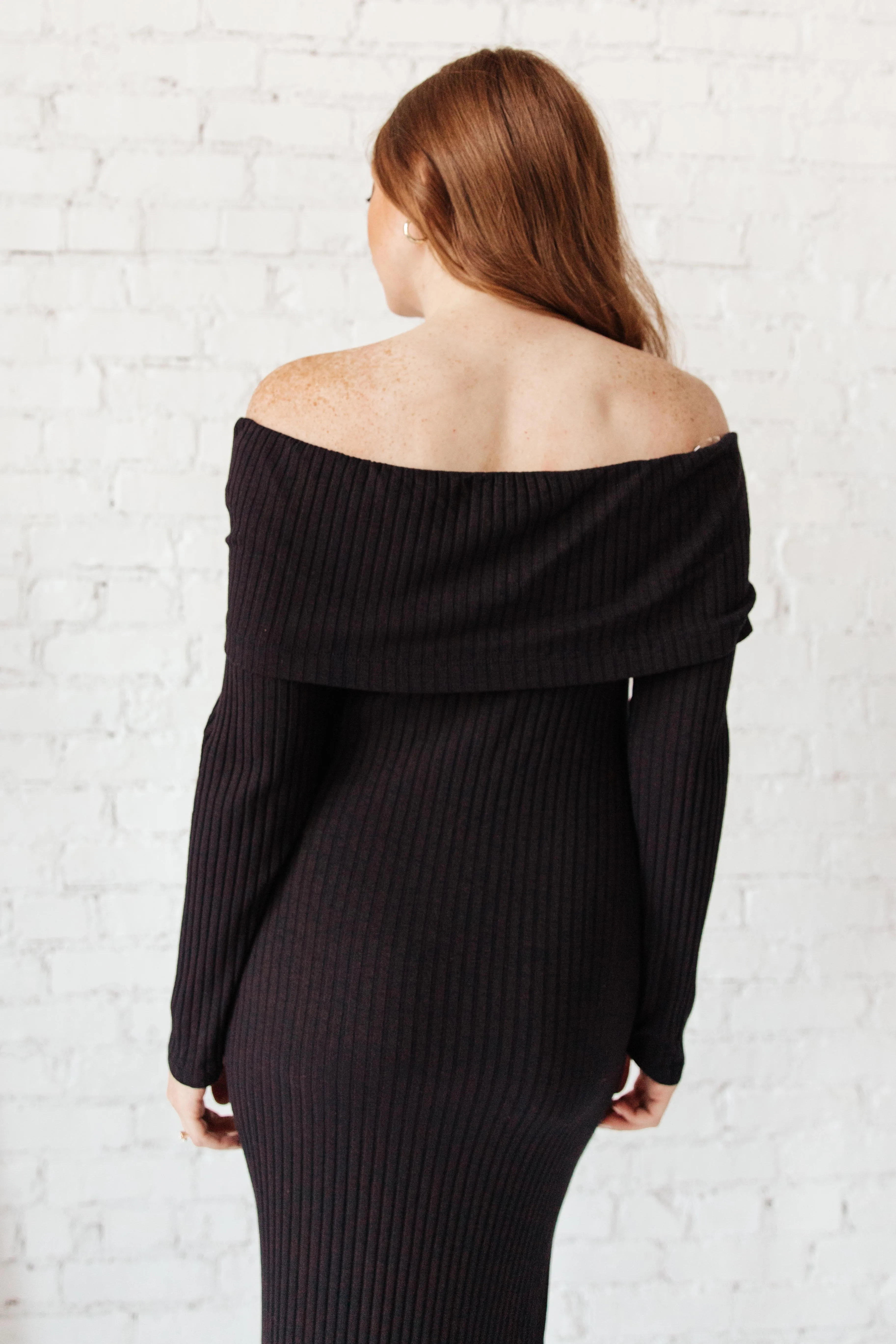 Kiah Sweater Dress in Black