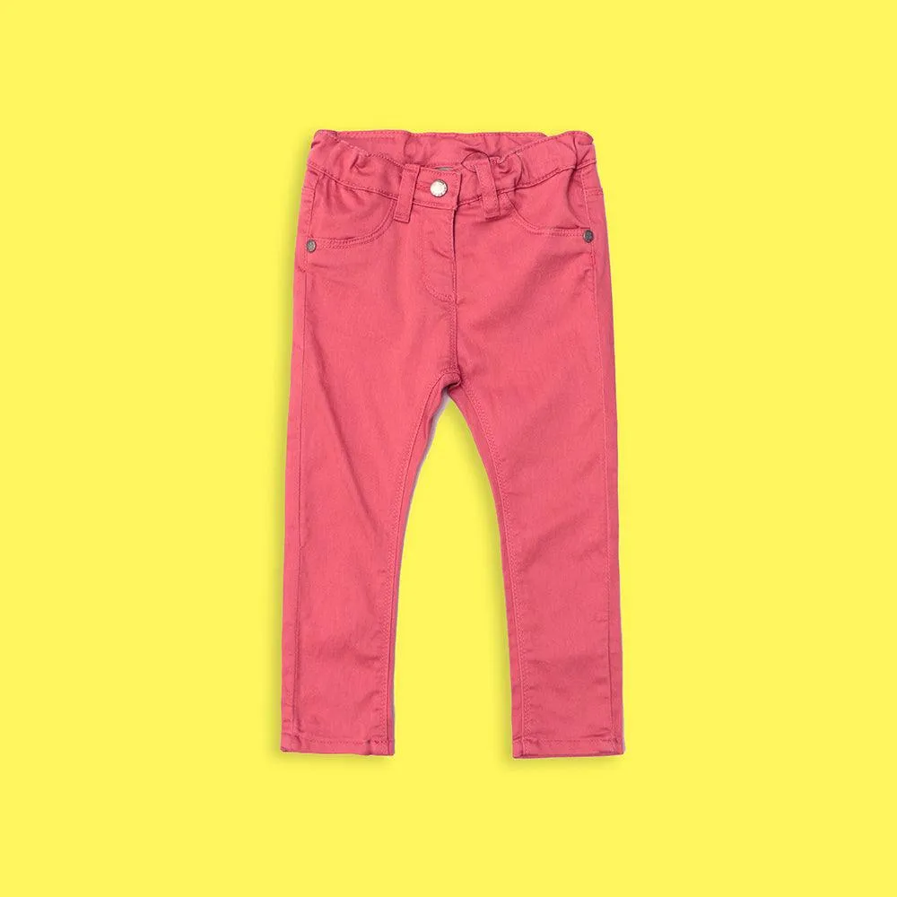 Kids Pink Chinos with Stretch & Adjustable Waistband (JB-5503)