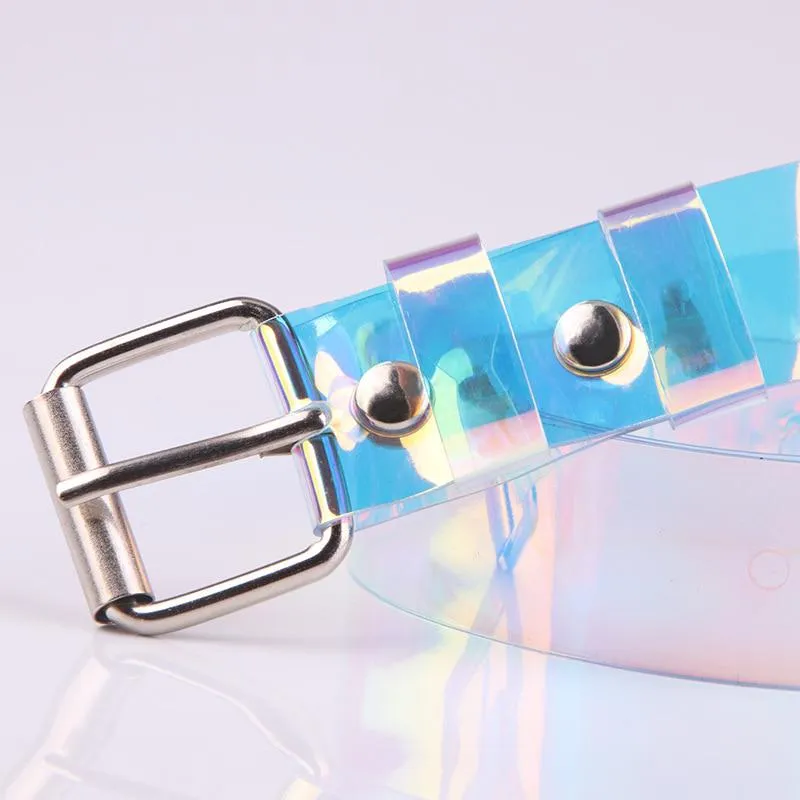 Ladies Belt Fashion Women's Colorful Transparent Plastic Belt Students Jeans Decoration Waistband