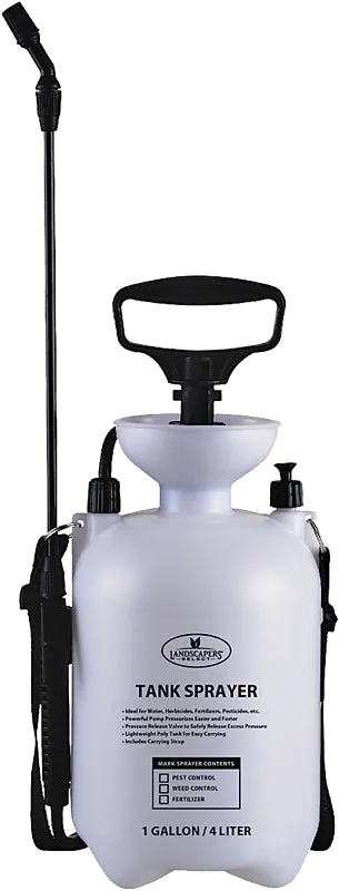 Landscapers Select SX-4B Compression Sprayer, 1 gal Tank, Polyethylene Tank, 55 in L Hose, White :EA: QUANTITY: 1