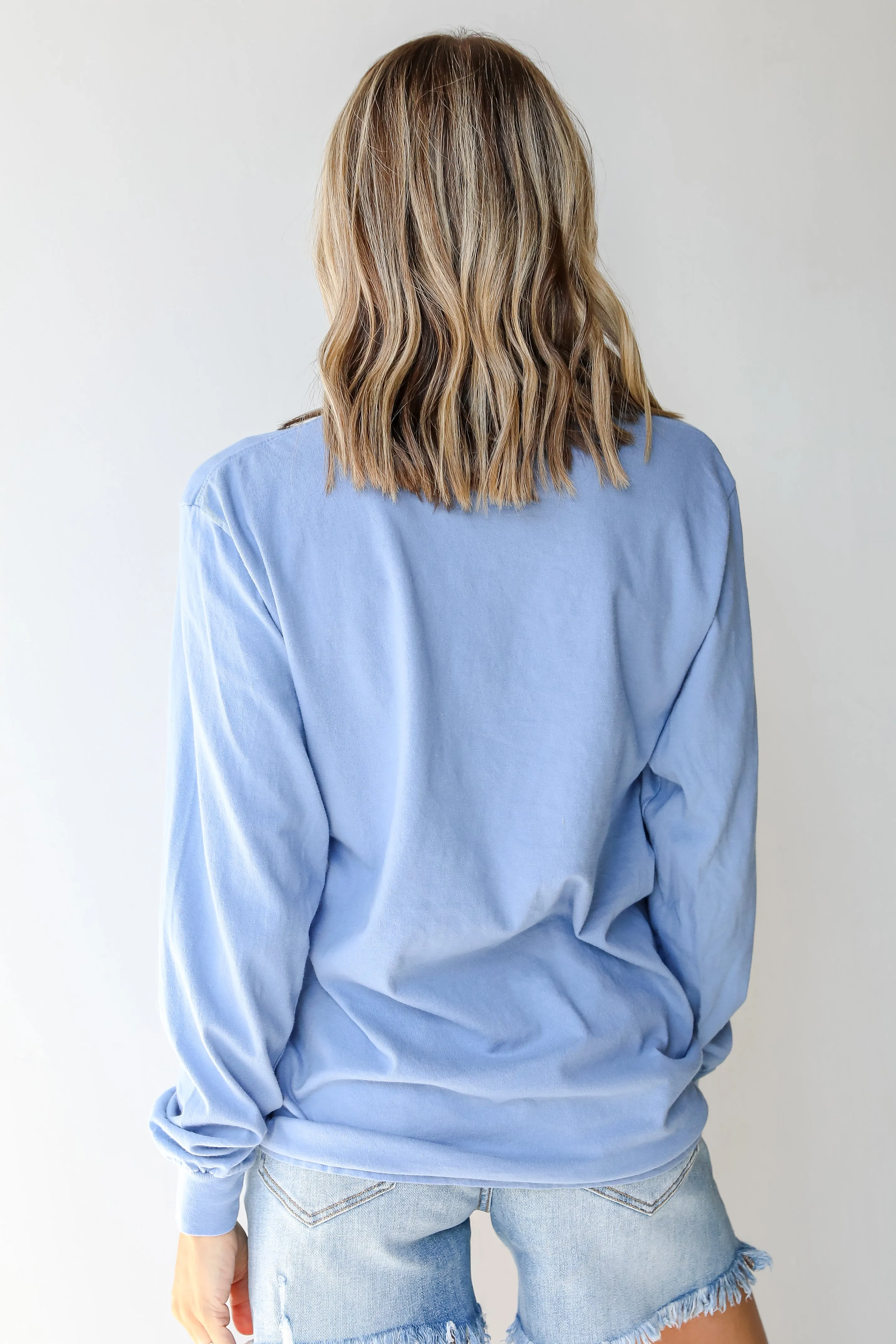 Light Blue Atlanta Baseball Long Sleeve Tee