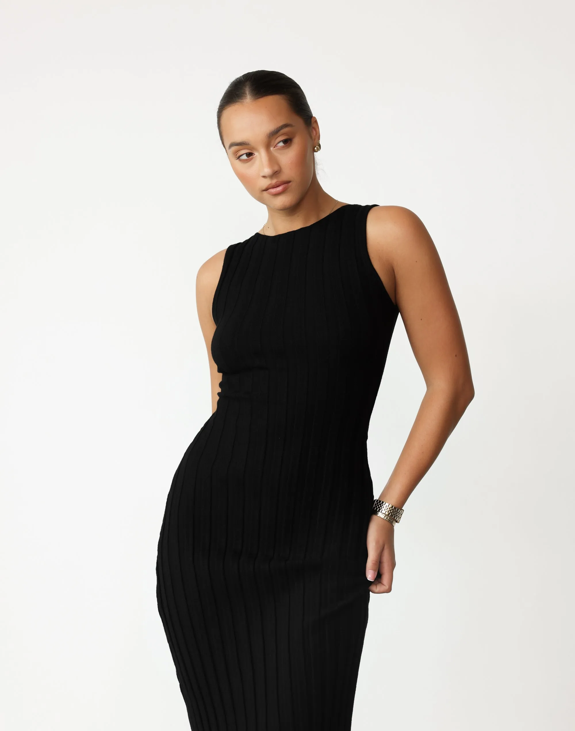 Lily May Midi Dress (Black)