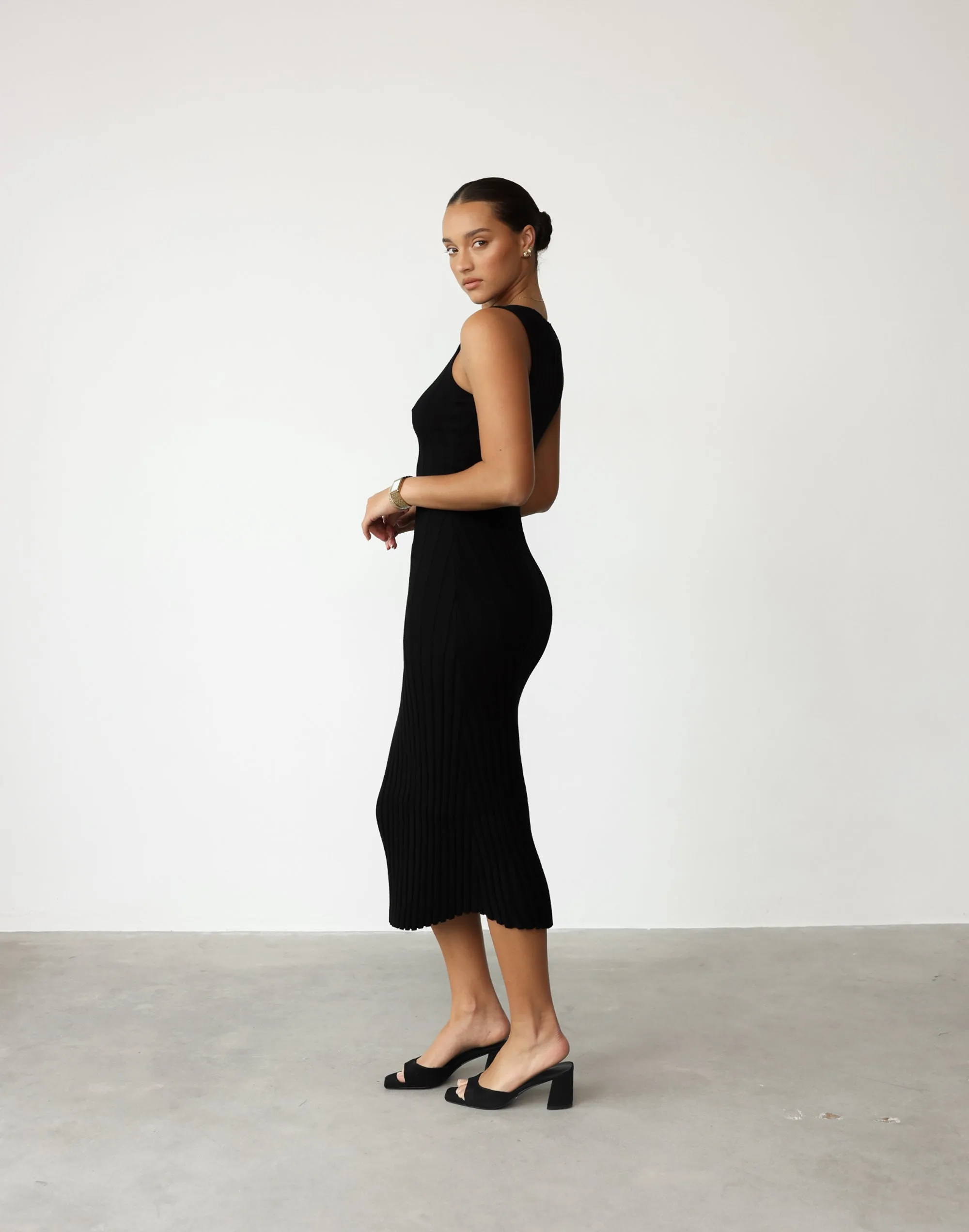 Lily May Midi Dress (Black)