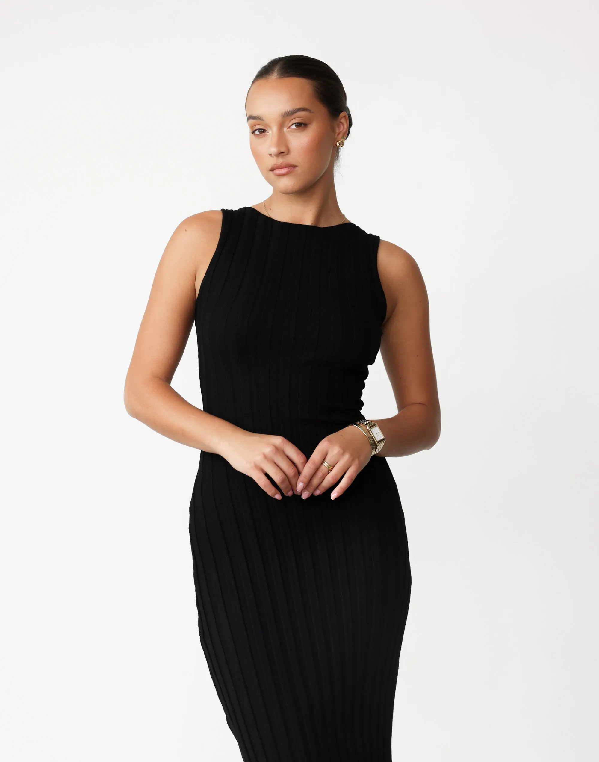 Lily May Midi Dress (Black)