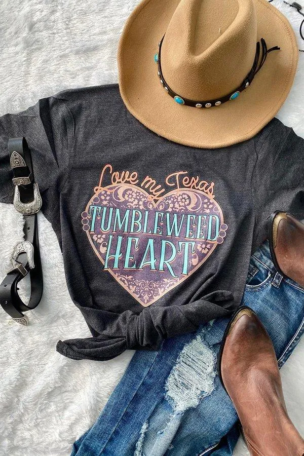 Love my Texas Tumbleweed Heart T-Shirt