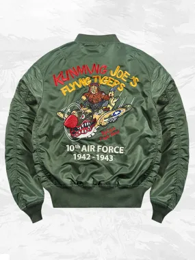 MA-1 Flight Jacket with Flying Tigers Embroidery – Vintage Bomber Jacket