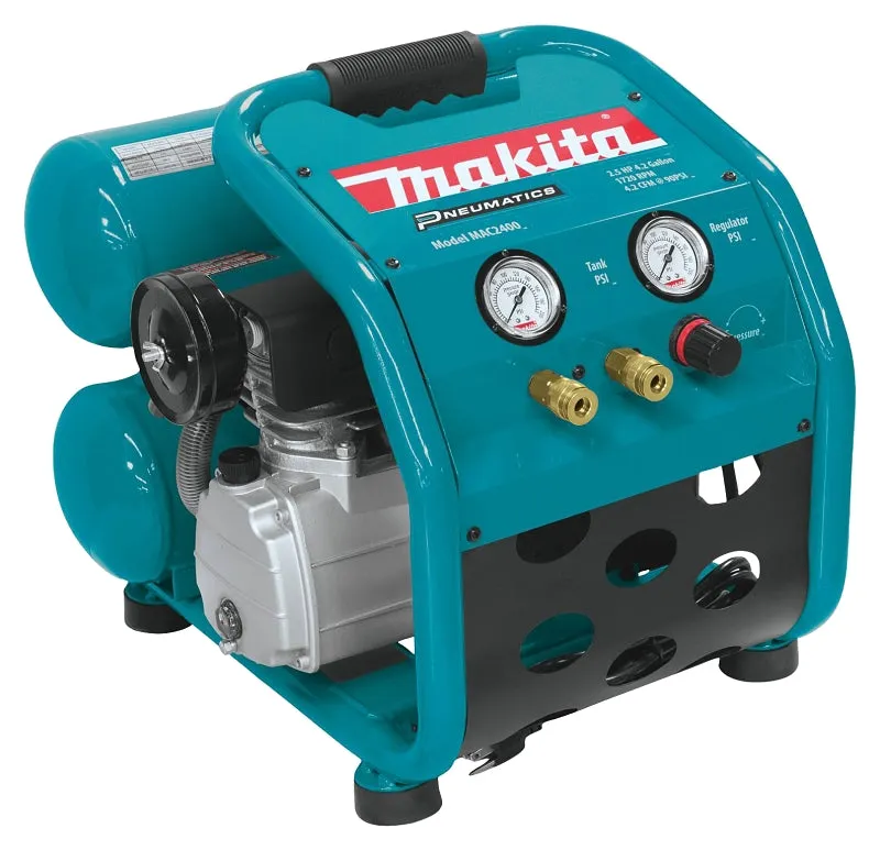 Makita Big Bore MAC2400 Electric Air Compressor, Tool Only, 4.2 gal Tank, 2-1/2 hp, 130 psi Pressure, 4.8 cfm Air :EA: QUANTITY: 1