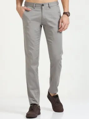 MEN'S GREY PRINT SLIM FIT TROUSER