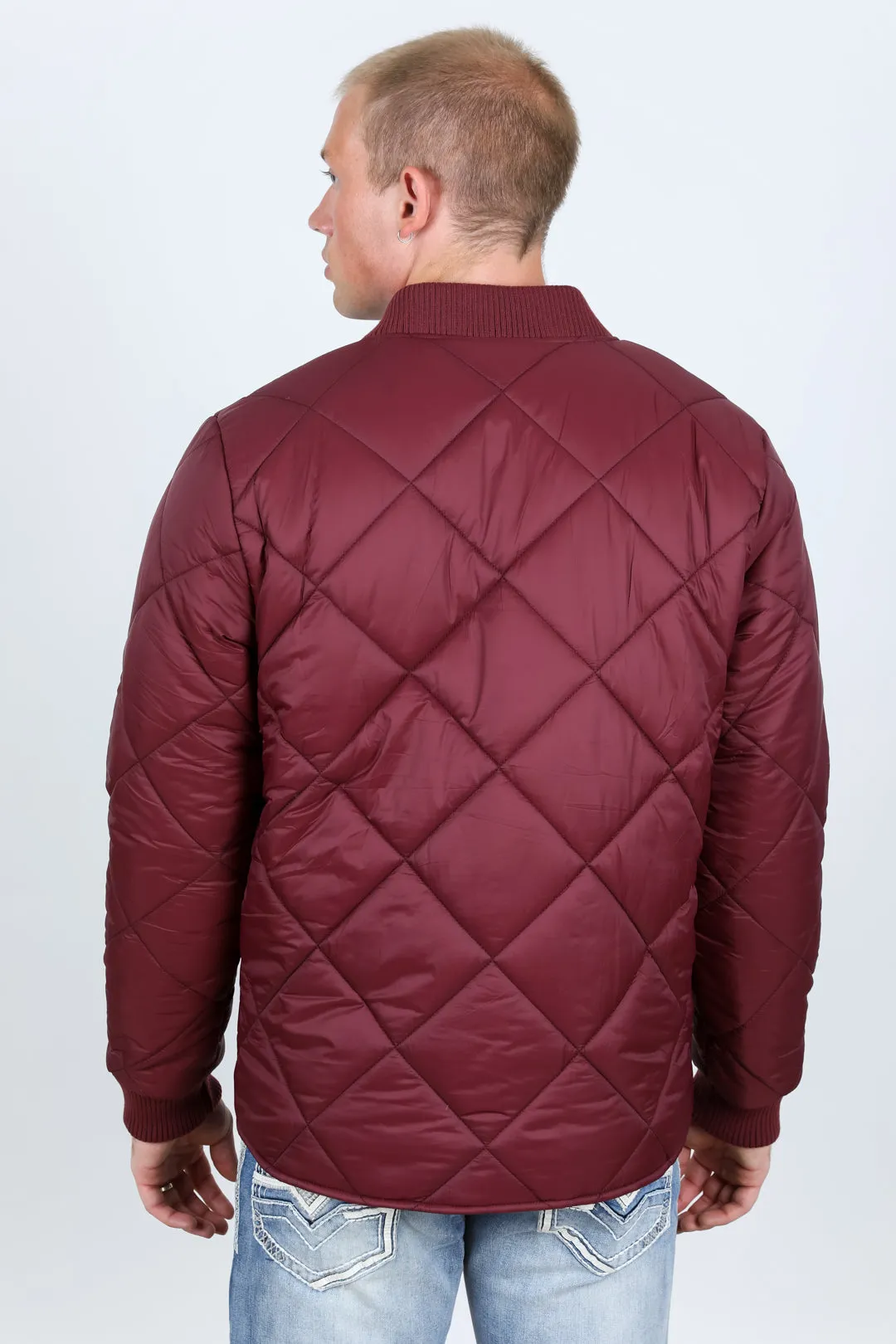 Mens Insulated Reversible Jacket - Wine