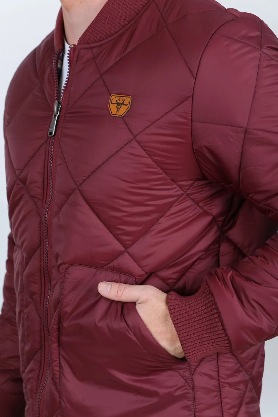 Mens Insulated Reversible Jacket - Wine