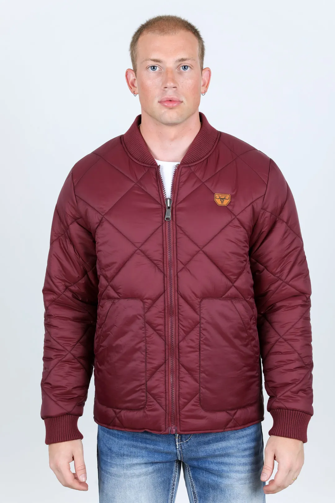 Mens Insulated Reversible Jacket - Wine