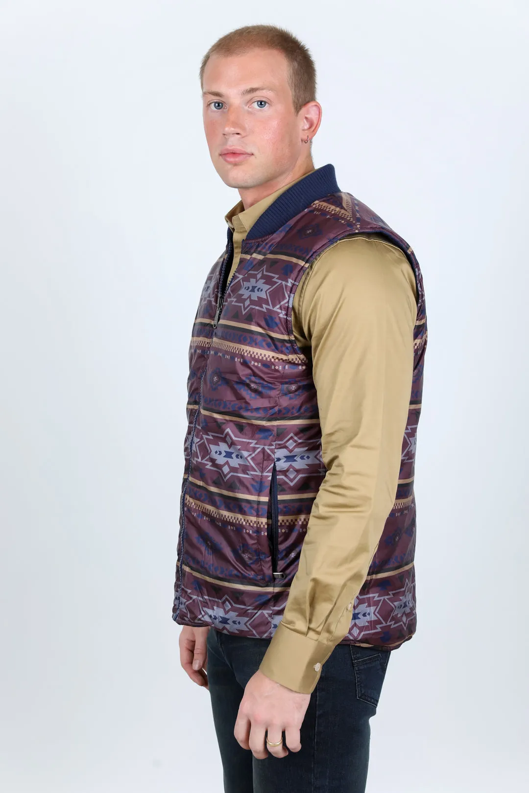 Mens Insulated Reversible Vest - Navy