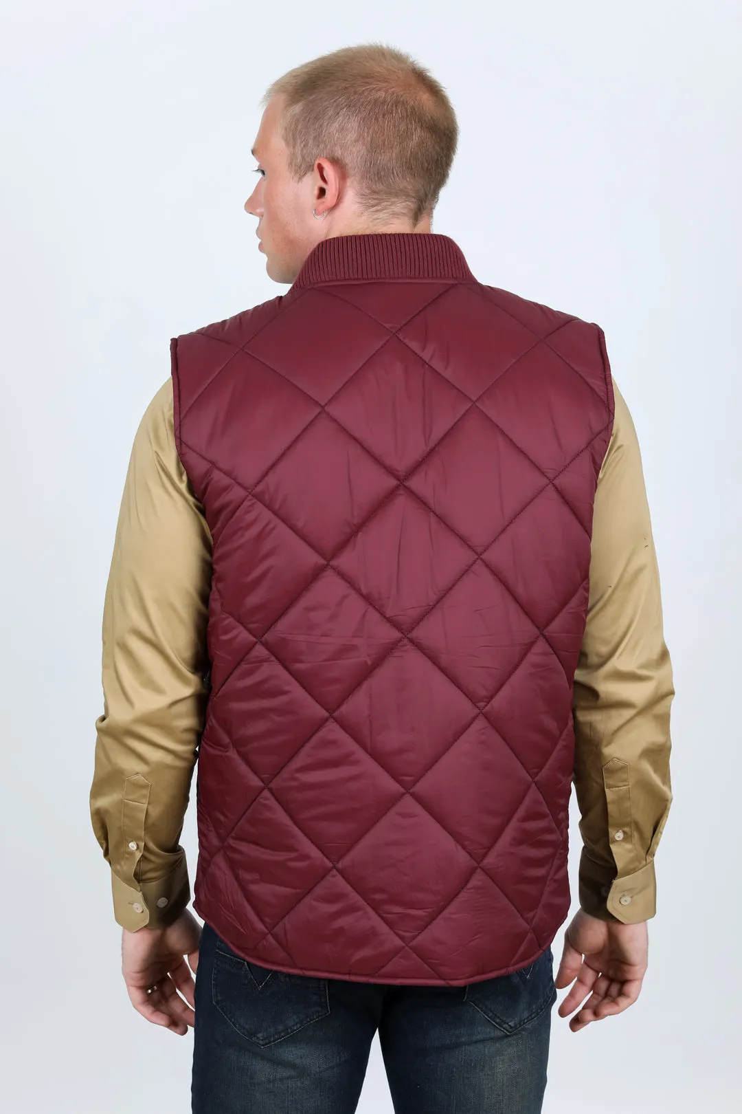 Mens Insulated Reversible Vest - Wine