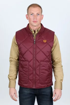 Mens Insulated Reversible Vest - Wine